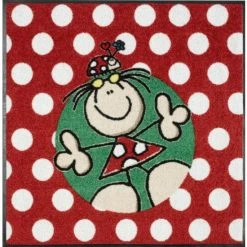 Neu 🤩 Kleen-Tex Waschbare Fußmatte Läufer -Fulanitos - Catharina Marienkäfer Ca 85x85 Cm Wash+Dry ❤️