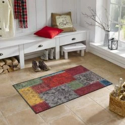 Schlussverkauf 👍 Kleen-Tex Wash+dry Fußmatte Vintage Patches Waschbare Fußmatte , Größe:50 X 75 Cm 😉 -Kleen-Tex Verkäufe unnamed file 1108