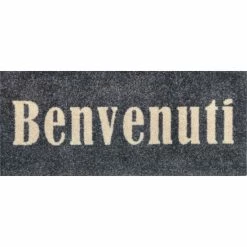 Brandneu 🎉 Kleen-Tex Wash+dry Fußmatte Benvenuti Graphite 30 X 70 Cm Waschbare Minimatte 😉