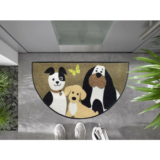 Budget ✔️ Kleen-Tex Wash+dry Fußmatte Round 🐶 Dog Trio 50 X 85 Cm Waschbare Schmutzmatte Halbrund 🧨 4 Budget ✔️ Kleen-Tex Wash+dry Fußmatte Round 🐶 Dog Trio 50 X 85 Cm Waschbare Schmutzmatte Halbrund 🧨 – Bild 2