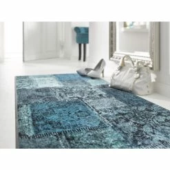 Billig 😀 Kleen-Tex Wash+dry Schmutzmatte Vintage Patches Türkis Waschbare Fußmatte , Größe:75 X 120 Cm 😀 -Kleen-Tex Verkäufe unnamed file 295