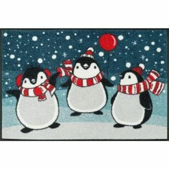 Bestes Angebot 🛒 Kleen-Tex Wash+dry Fußmatte Pingus 50 X 75 Cm Waschbare Schmutzmatte Winter Motiv ✨