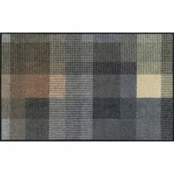 Aktion ✨ Kleen-Tex Wash+dry Fußmatte Quadratini Waschbare Schmutzmatte , Größe:75 X 120 Cm 🌟