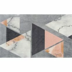 Schlussverkauf 🤩 Kleen-Tex Wash+dry Fußmatte Velvet Marble Randloser Waschbarer Teppich Decor, Größe:70 X 120 Cm 🌟