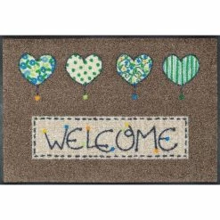 Bestpreis 😀 Kleen-Tex Wash+Dry Fußmatte Waschbar Welcome Hearts 50 X 75 Cm Sauberlaufmatte 🛒