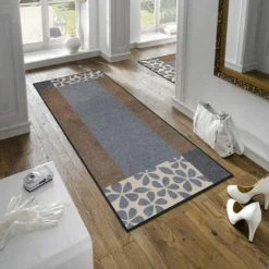 Budget 🔥 Kleen-Tex Wash+dry Fußmatte Florita Grey Waschbare Fußmatte , Größe:75 X 190 Cm 🤩 -Kleen-Tex Verkäufe unnamed file 861